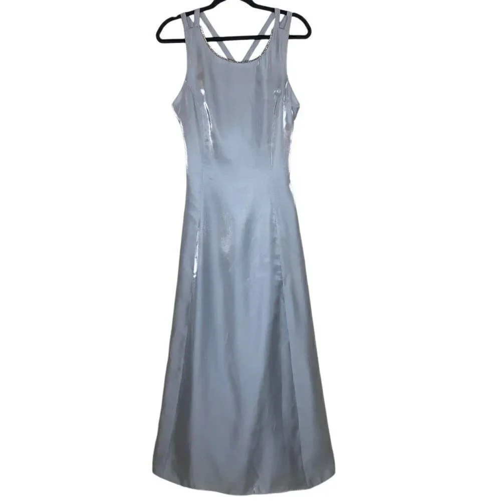 NEW Vintage Scott McClintock Ice Blue Shimmery Soft Girl A line Gown Size 10 NWT